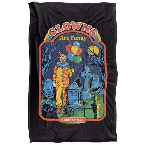 Steven Rhodes Clowns Are Funny Super Soft Fleece Throw Blanket, Multicolour, W/D/H: 91 x 147 cm – 5