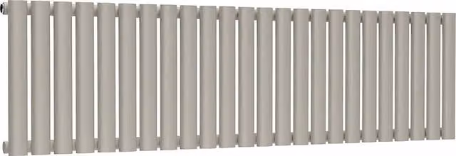 Lux Heat Oval Horizontal Steel Radiator in Grey, W: 144 cm, H: 40 cm