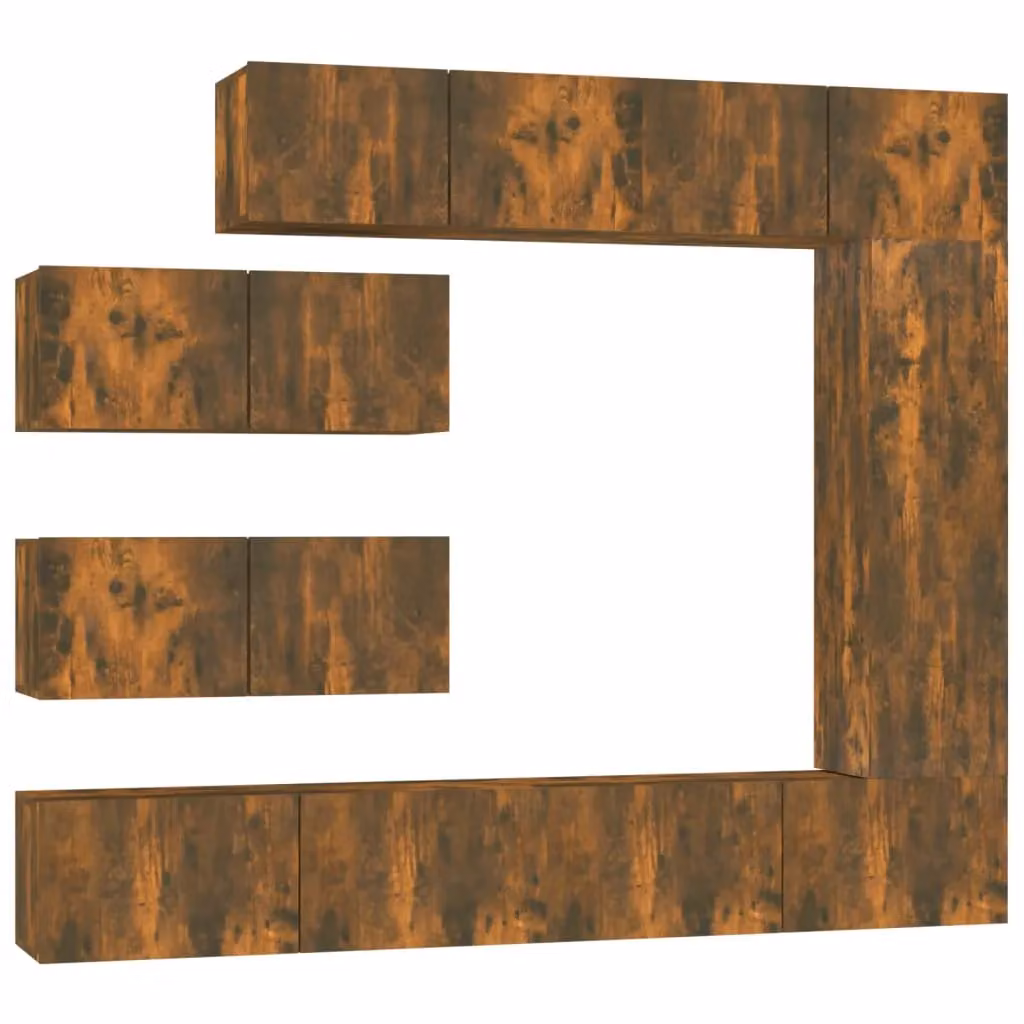 Berkfield Home 7 Piece Smoked Oak TV Cabinet Set in Brown – 2
