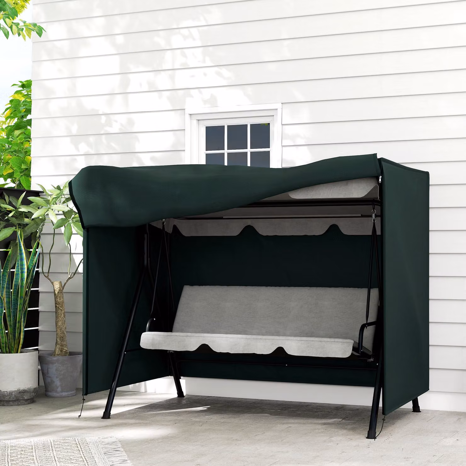 Outsunny Waterproof Green Swing Chair Cover in Durable Polyester – 2
