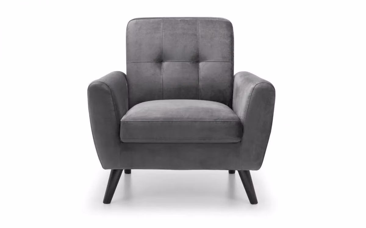 Ashfield Modern Grey Velvet Tub Armchair – 2