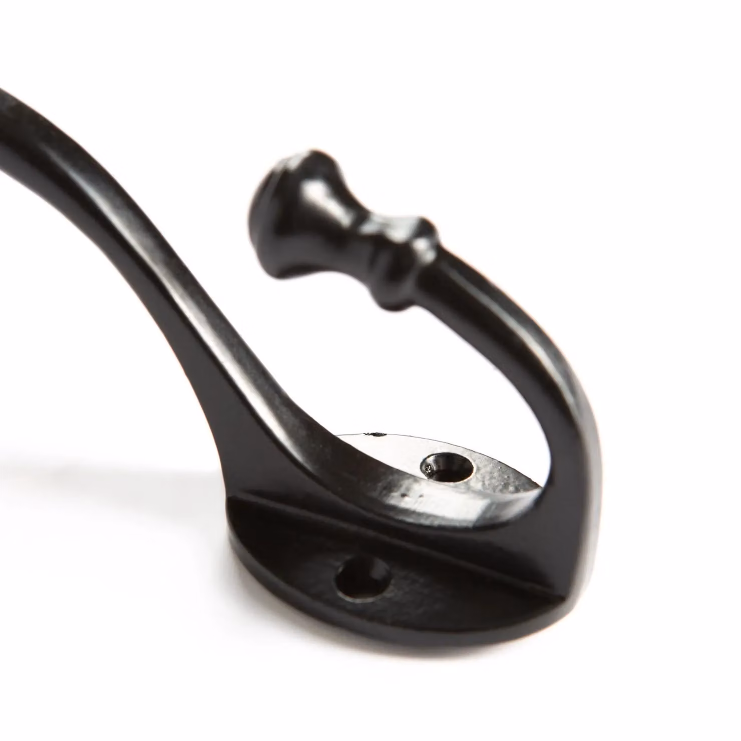 Hammer and Tongs Matt Black Iron Ball End Hat and Coat Hook, Pack of 5, H: 135 mm, W: 35 mm – 3