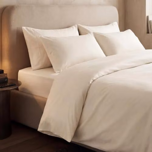 Bedable Cotton Mako Sateen Duvet Cover, Beige, 460 Thread Count – 1