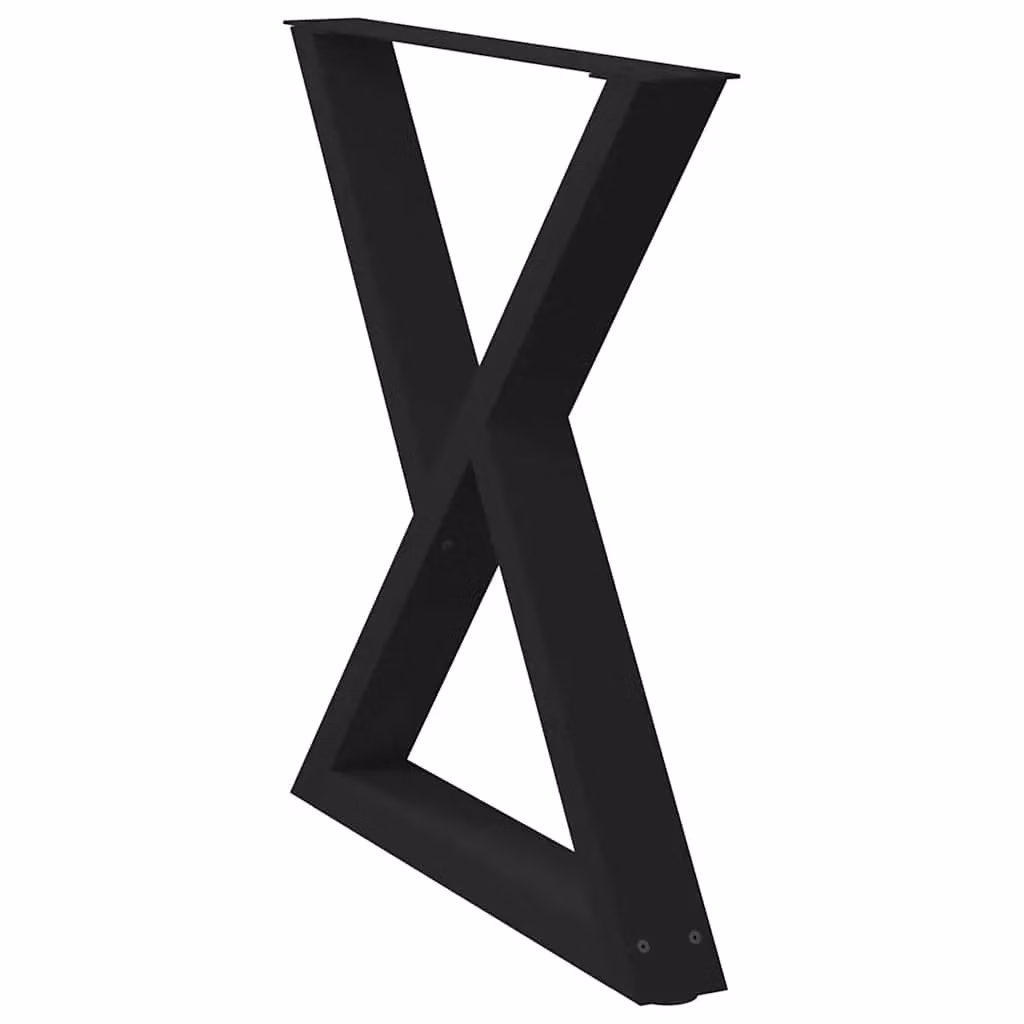 Berkfield Home Steel Dining Table Legs, 2 Pieces, Black, H: 72-73.3 cm x W: 80 cm – 3