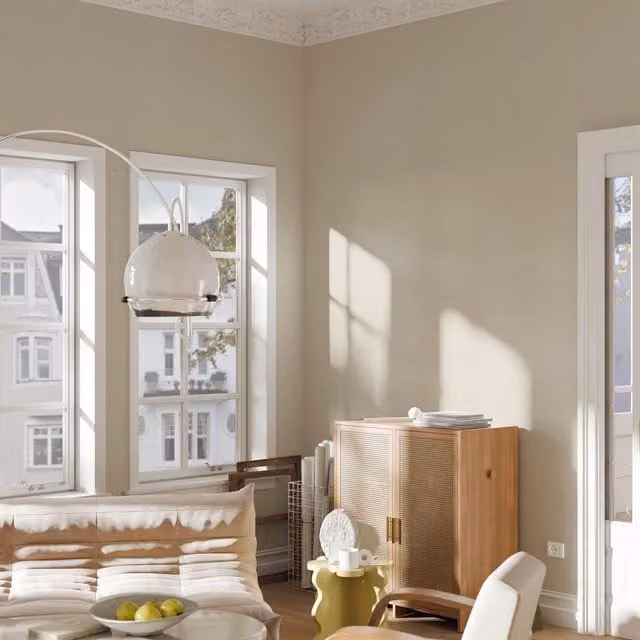 Erismann Dynamic Flow Abstract Glitter Wallpaper in Beige, Pre-pasted Vinyl and Textile Roll