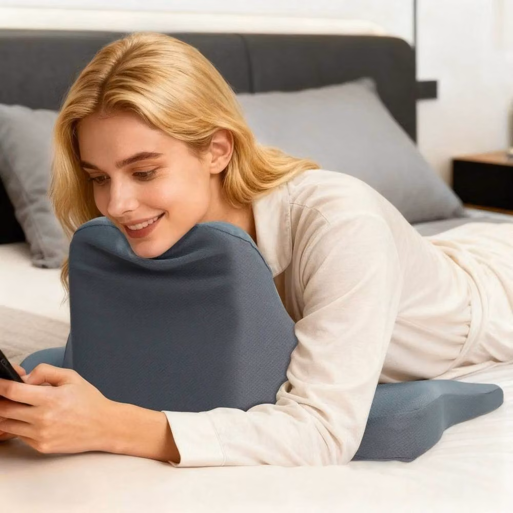 PAWNORA Grey Memory Foam Bed Wedge Pillow for Prone or Stomach Sleeping – 5