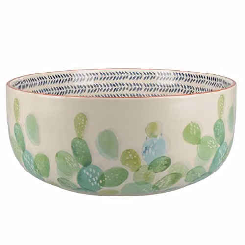 Mikasa Drift Ceramic Salad Bowl in Blue and Green, Diameter: 24 cm – 1