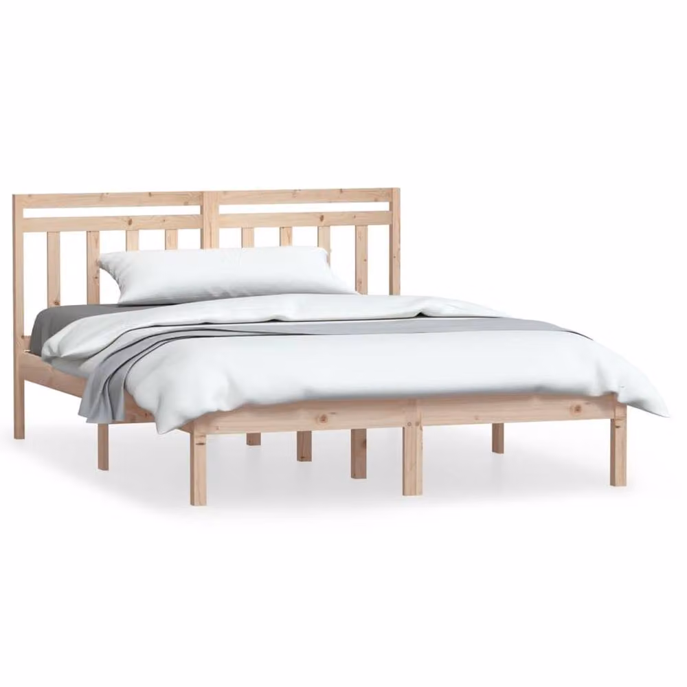 Berkfield Home Rustic Solid Wood Pine Bed Frame, Brown, W: 140 cm, D: 200 cm – 2