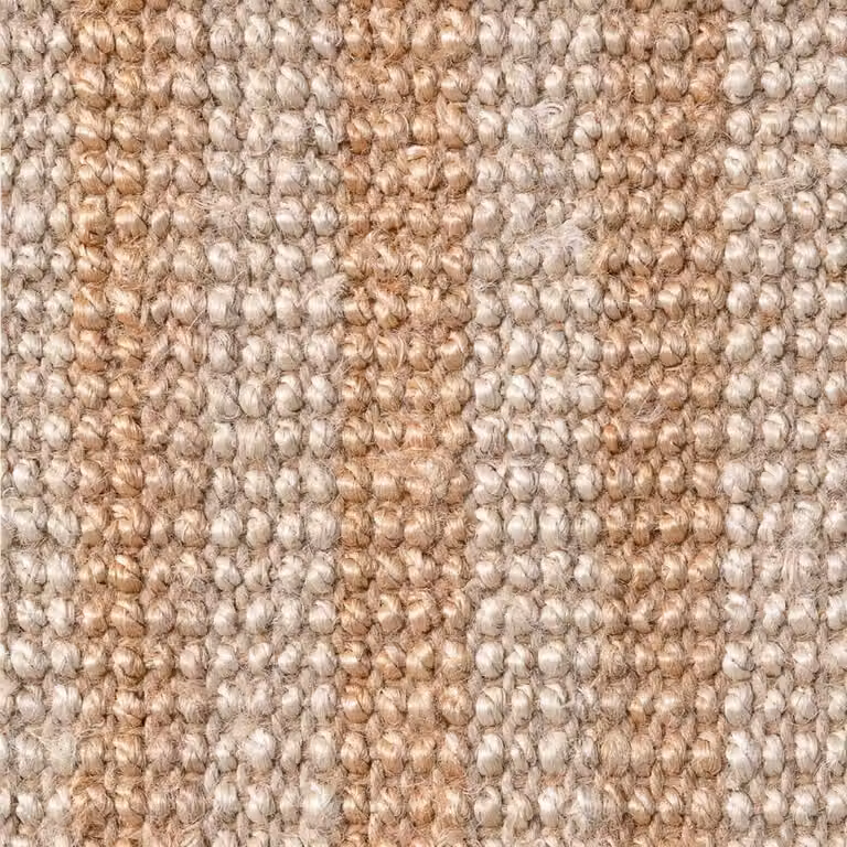 THE RUGS Amber Hand Woven Jute Striped Rug in Beige and Gold, W: 200 cm, L: 300 cm