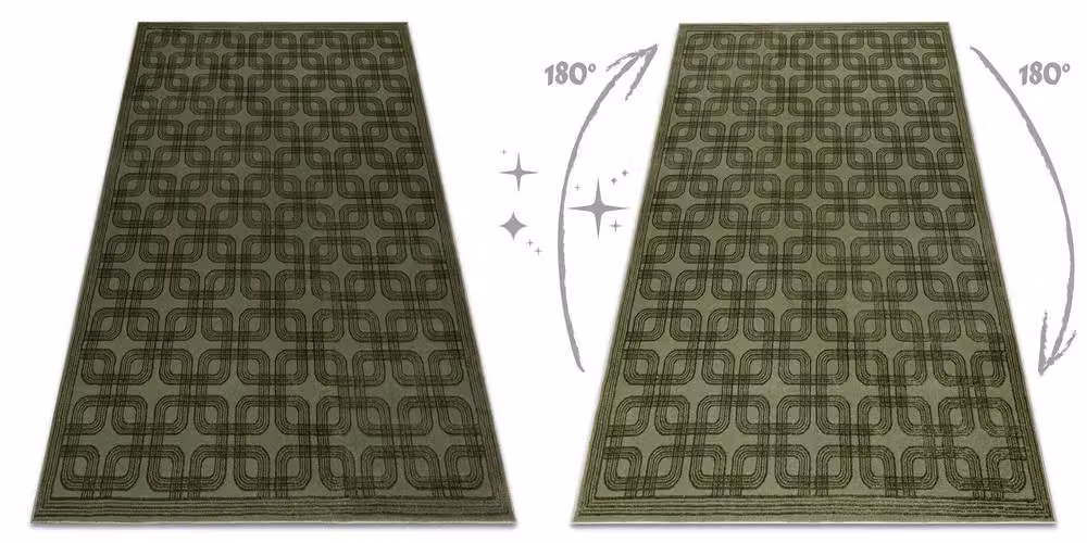 RugsX Aura Geometric Modern Rectangular Rug in Green, W: 200 cm, D: 290 cm – 2