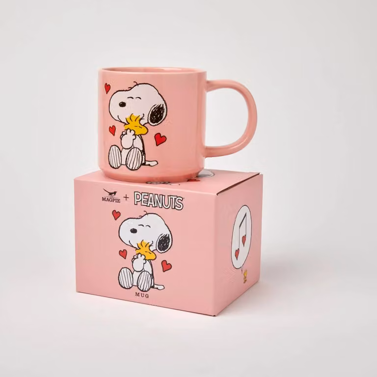 Magpie Love Song Bone China Mug, Pink, 330ml