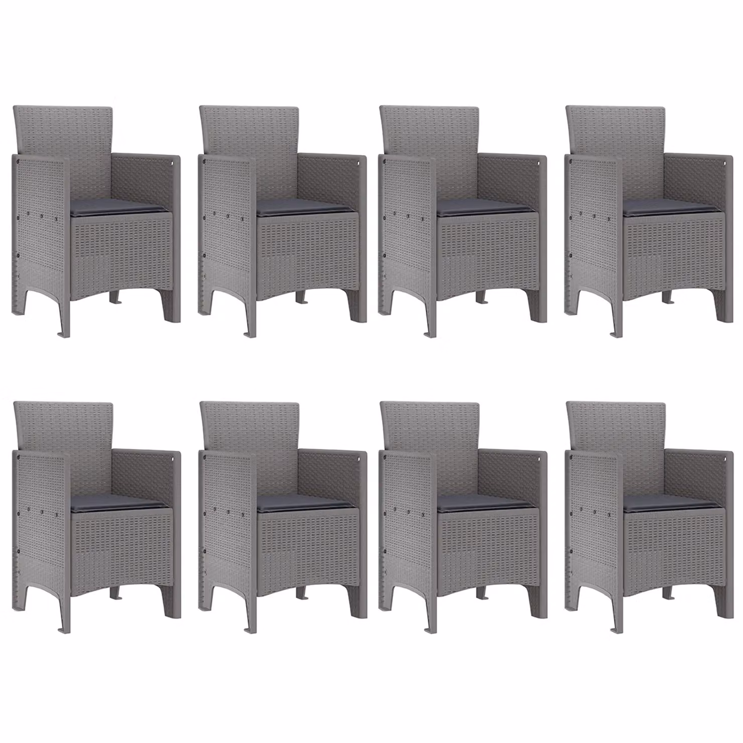Berkfield Home 9 Piece White Poly Rattan Garden Dining Set with Cushions – 3