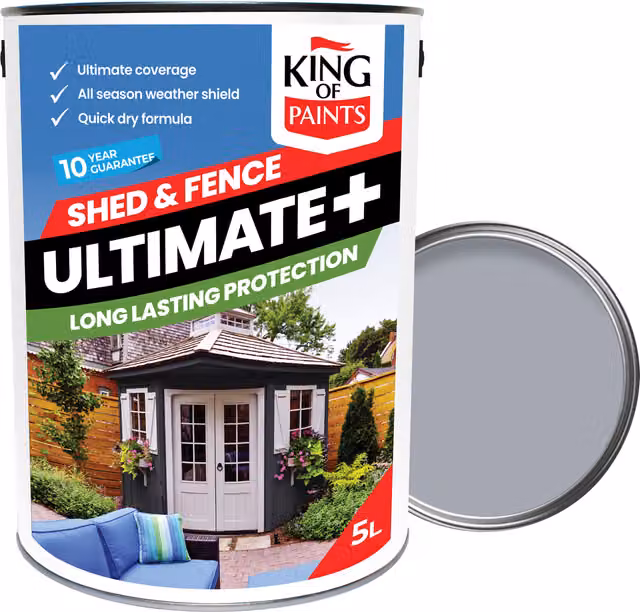 King of Paints Opaque Grey Wood Fence Paint