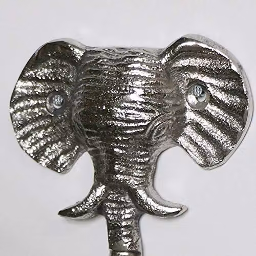 Melody Maison Silver Elephant Head Metal Wall Hook – 2
