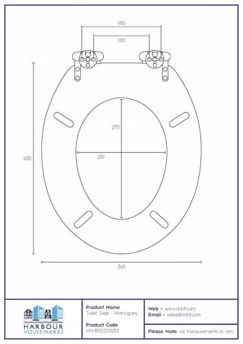Harbour Housewares Soft Close Oval MDF Wooden Toilet Seat in Brown – 2