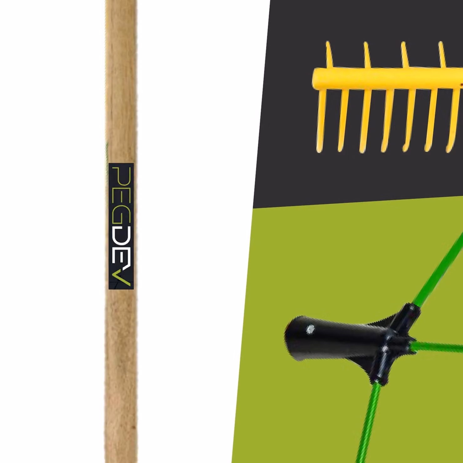 Pegdev Landscaping Rake 48-Tooth Heavy Duty and Lightweight in Yellow – 2