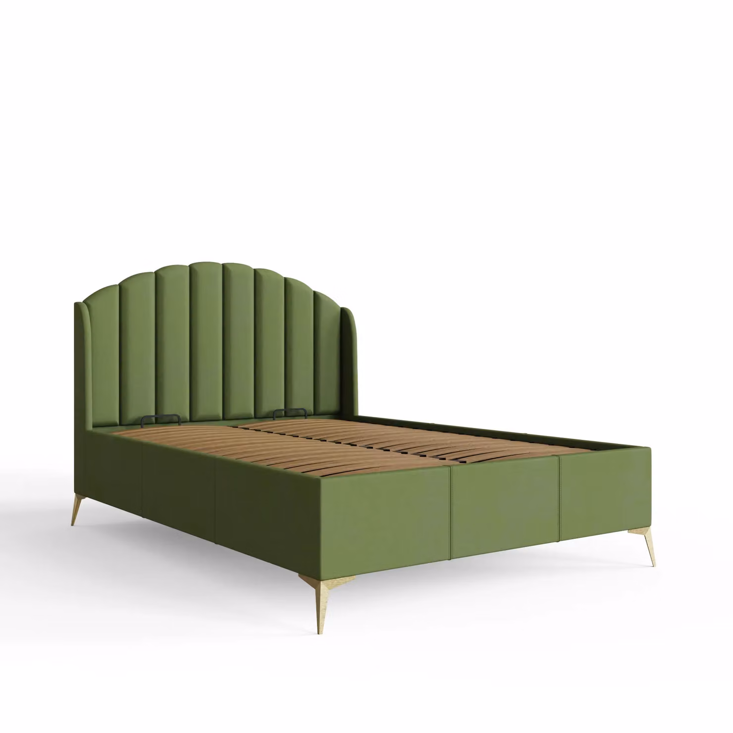 GFW Pettine Green Velvet Upholstered Ottoman Storage Bed with Lift Up Base, W/D/H: 180 x 200 cm – 2