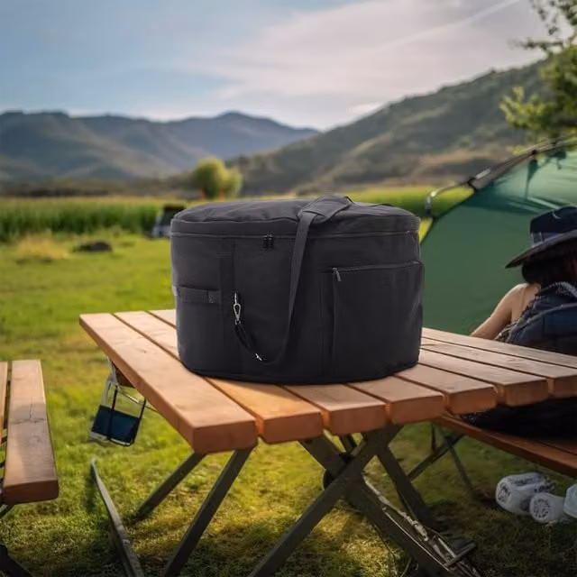 Livingandhome Black Polyester Fire Pit Cover Carry Bag for Solo Stove