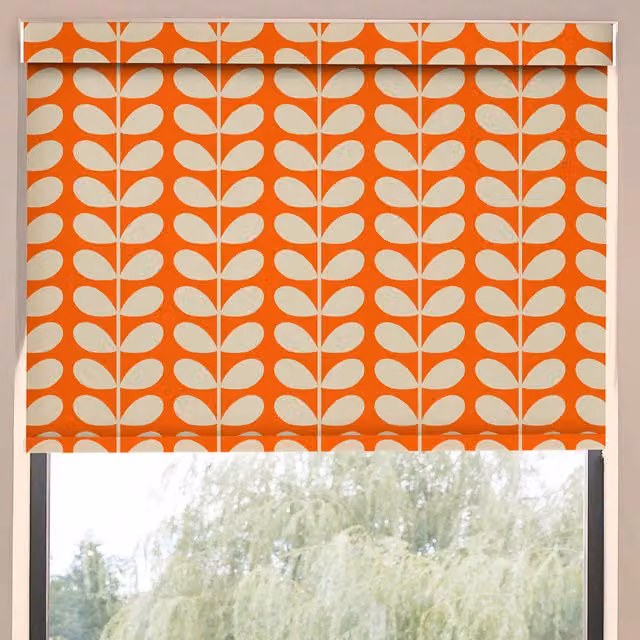 Orla Kiely Solid Stem Made to Measure Blackout Roller Blind in Tomato Orange