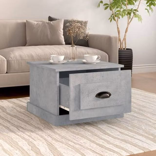 Berkfield Home Decorative Coffee Table in Concrete Grey, W/D/H: 50 x 50 x 35 cm – 1