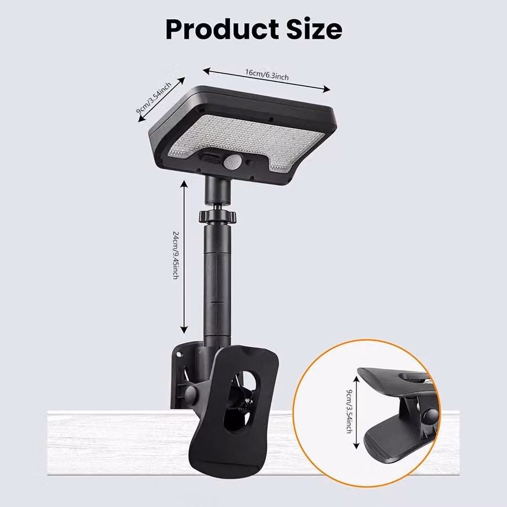 FLAVORA LED Solar Motion Sensor Garden Outdoor Clip On Light in Black – 3
