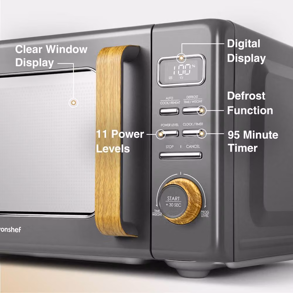 VonShef Fika 23L Digital Solo Microwave in Grey – 3