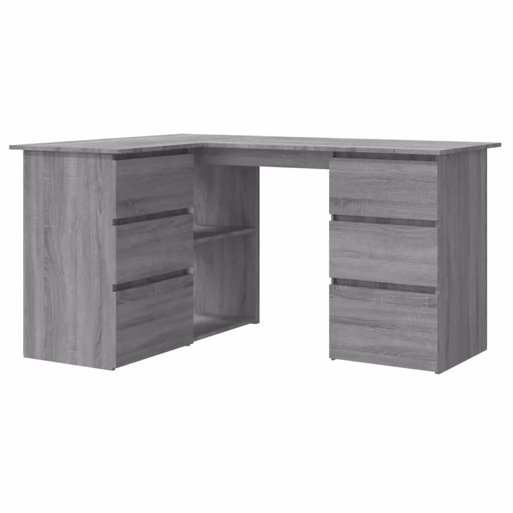 Berkfield Home Corner Desk in Grey Sonoma, W/D/H: 145 x 100 x 76 cm – 2