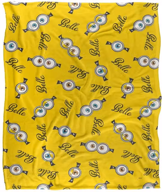 NBCU Minions & Monsters Bello Glasses Throw Blanket, Multicolour and Yellow, W: 152 cm, D: 127 cm – 1