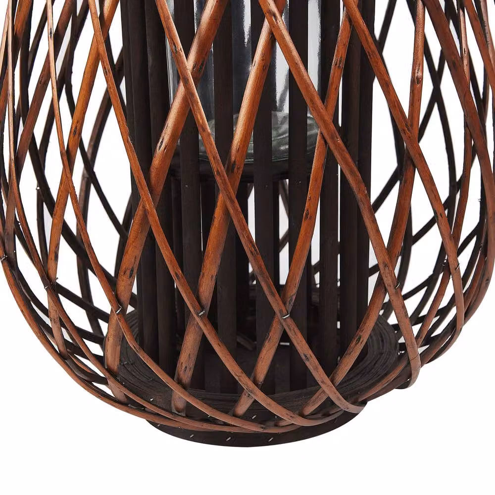 Wyld and Coco Willow Lantern in Brown with Rope Handle, Height: 60 cm – 5