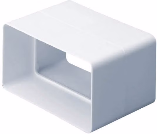 Monsoon White Rectangular Ventilation Duct Straight Connector W: 204 mm, D: 60 mm