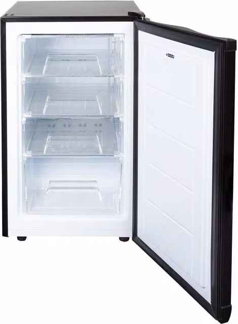 SIA UCF50BL Black Freestanding Under Counter Freezer, 80L Capacity, Reversible Door