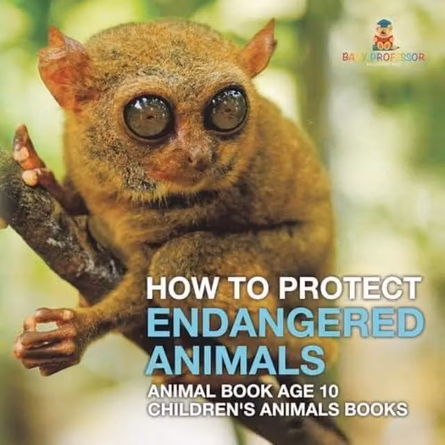Baby Professor How To Protect Endangered Animals Children's Book in Orange and Multicolour