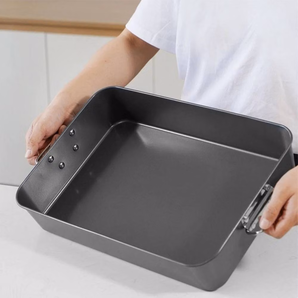 EONLION Non-Stick Rectangular Deep Roasting Tin, Black, Width: 100 cm – 3