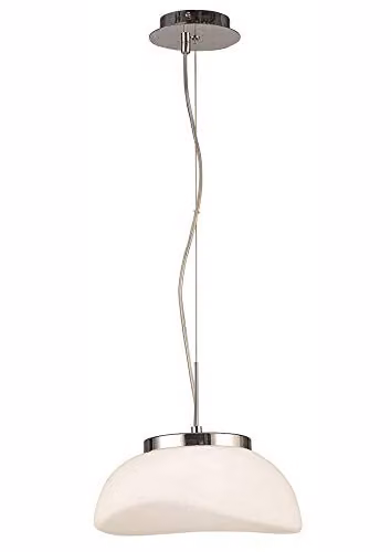 Netlighting Opal Ceiling Pendant Light in Polished Chrome and Grey with Frosted White Glass, E27