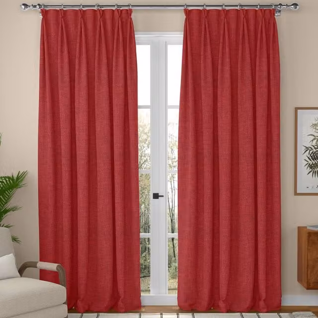 ANTE DECOR Fjord Made To Measure Red Blackout Fabric Curtains