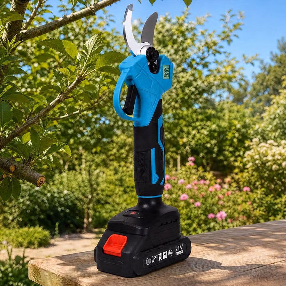 Traderight Blue Brushless Electric Cordless Pruning Shears with Rechargeable Battery and Spare Battery – 3