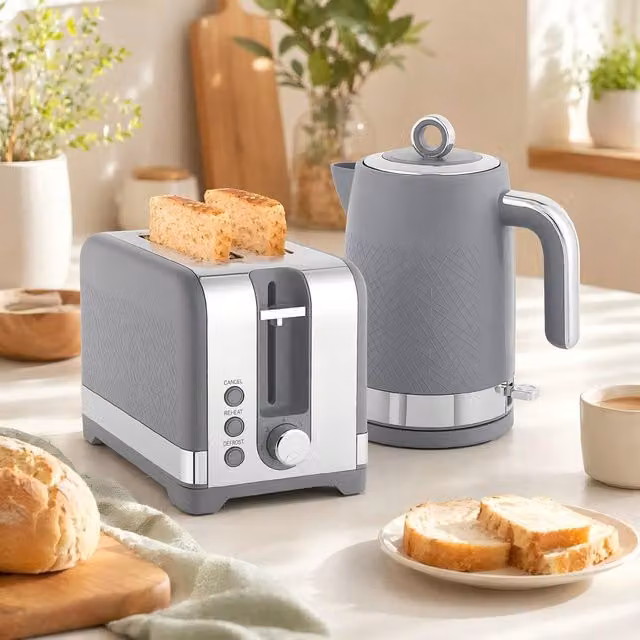 STILVORA Kettle and Toaster Set in Grey