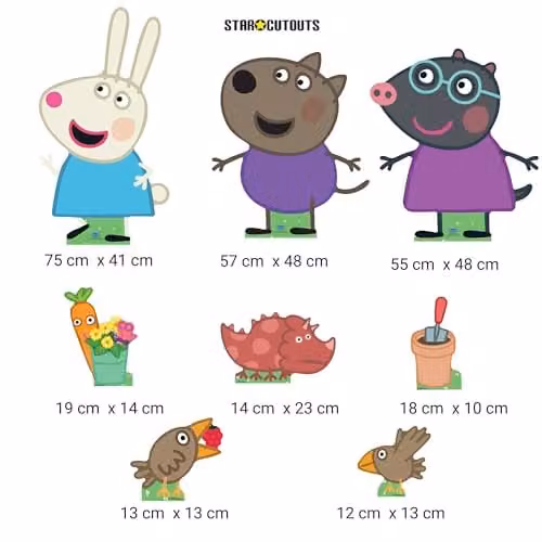 Star Cutouts SC4525 Peppa Pig Rebecca Rabbit, Danny Dog and Molly Mole Multi Pack, Multicolour, 75 cm – 3