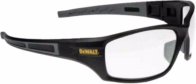 DeWalt Auger Safety Glasses with Clear Lenses and Black Temple