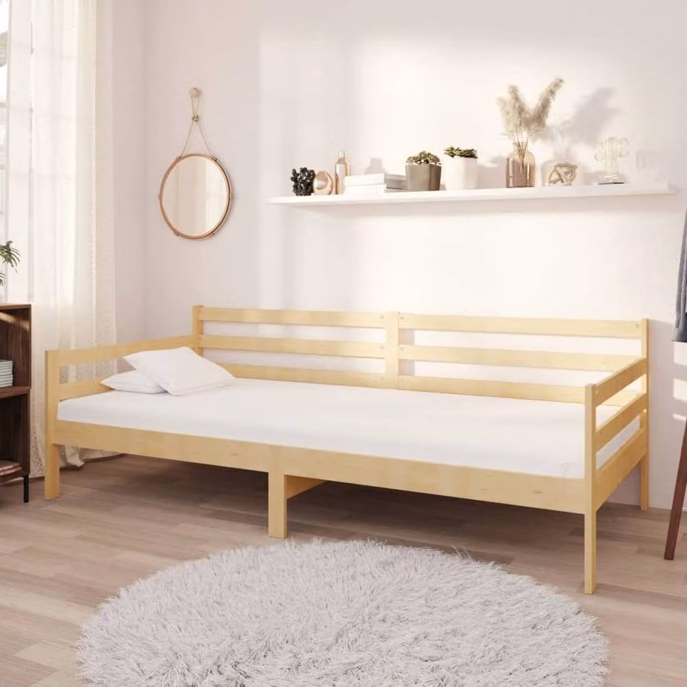 Berkfield Home Sturdy Solid Pinewood Day Bed in Natural – 1