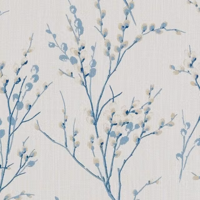 Laura Ashley Pussy Willow Fabric in Off White and Seaspray