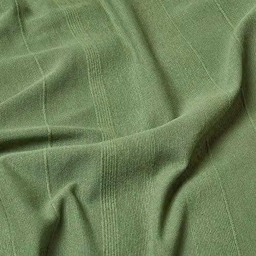 Homescapes Rajput Ribbed Cotton Throw in Dark Olive Green, W/D/H: 152.4 x 203.2 cm – 3
