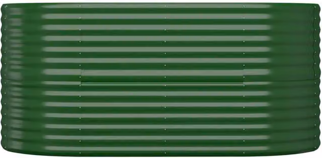 Berkfield Home Garden Green Powder-coated Steel Raised Bed W/D/H: 152 x 80 x 68 cm