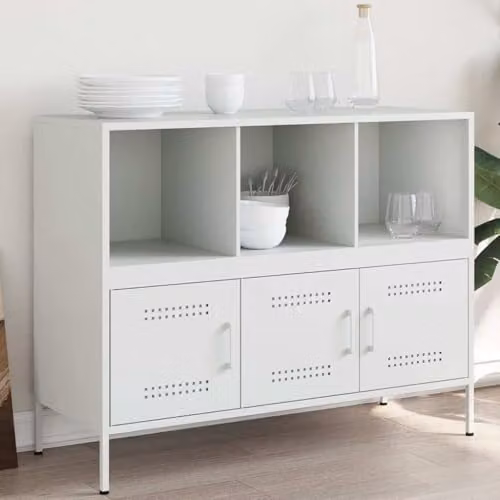 vidaXL Industrial White Metal Sideboard W/D/H: 100.5 x 39 x 79 cm – 2