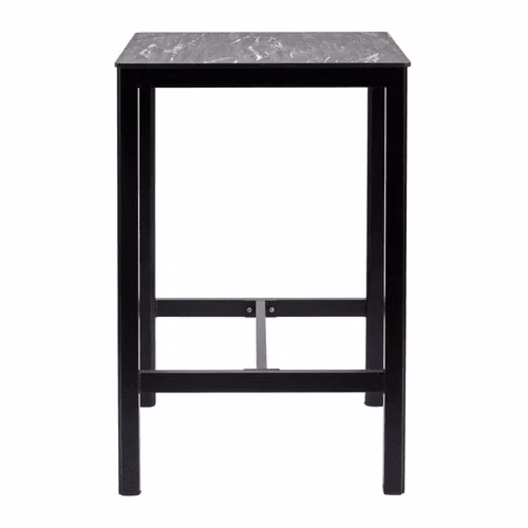 netfurniture Extrema Black Marble Square Poseur Table with Troy Base W/D/H: 60 x 60 x 60 cm