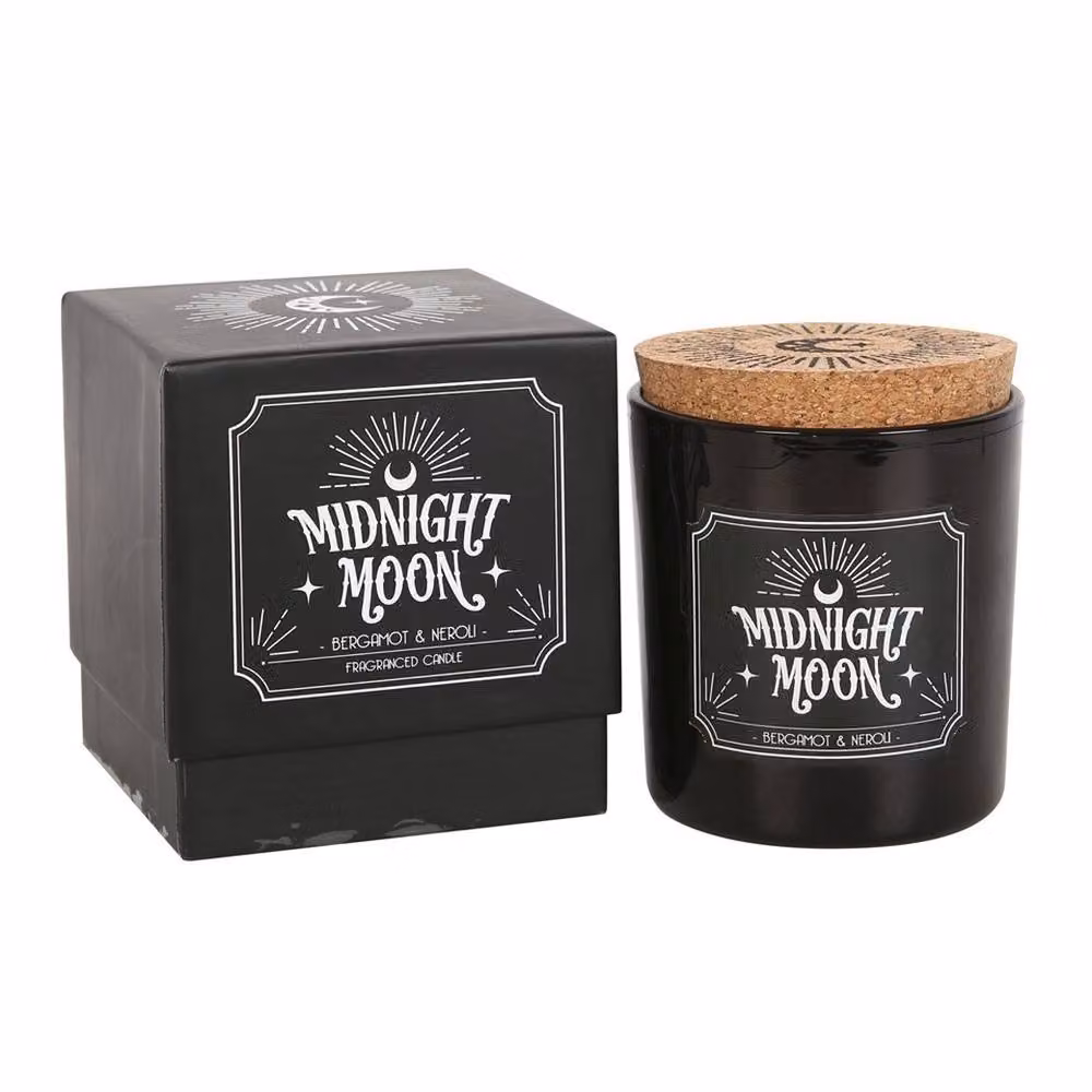 Uniqueful Midnight Moon Bergamot & Neroli Candle in Black, 200g – 3