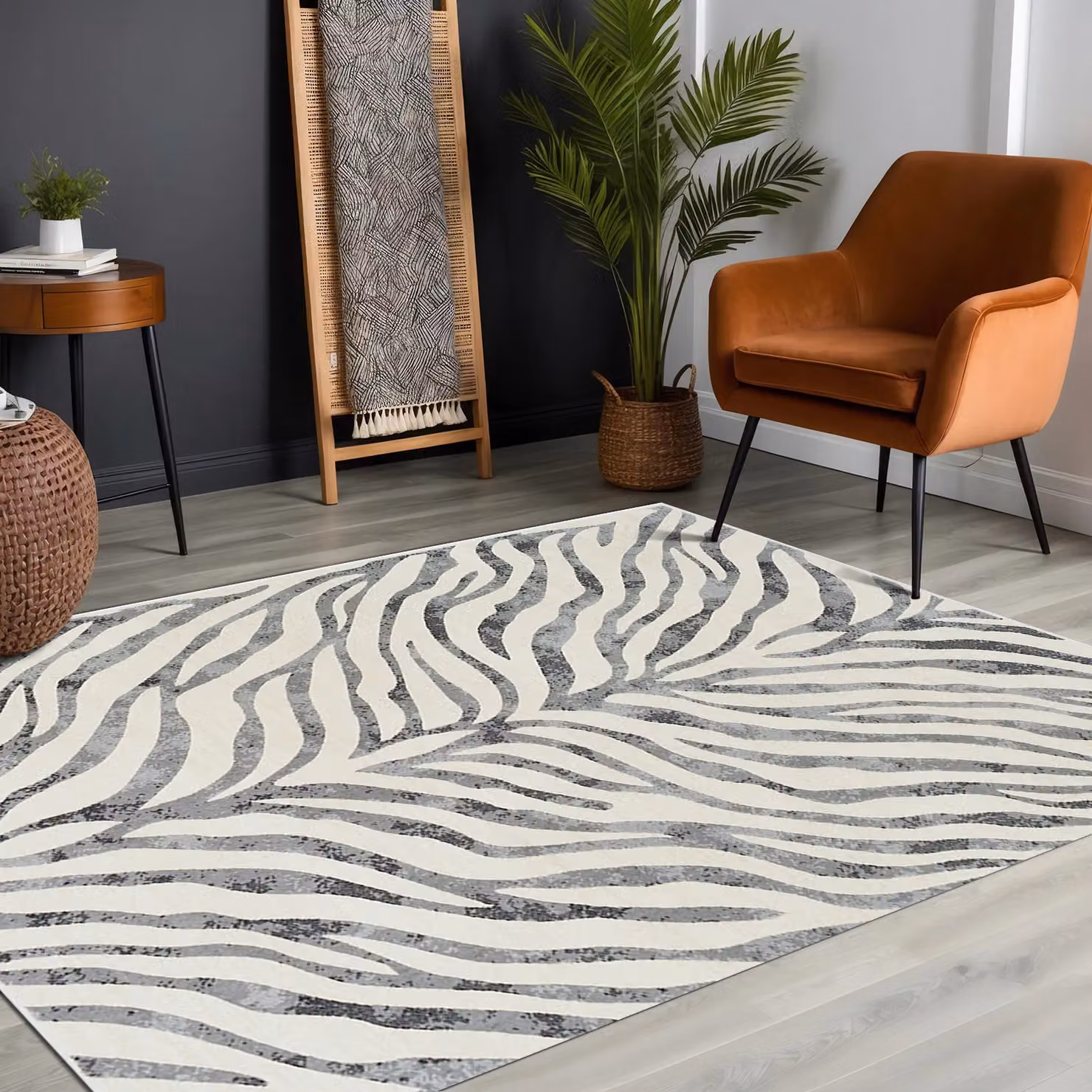 Livabliss City Zebra Animal Print Boho Rug in Grey, Beige and Yellow, W: 160 cm, D: 220 cm – 7