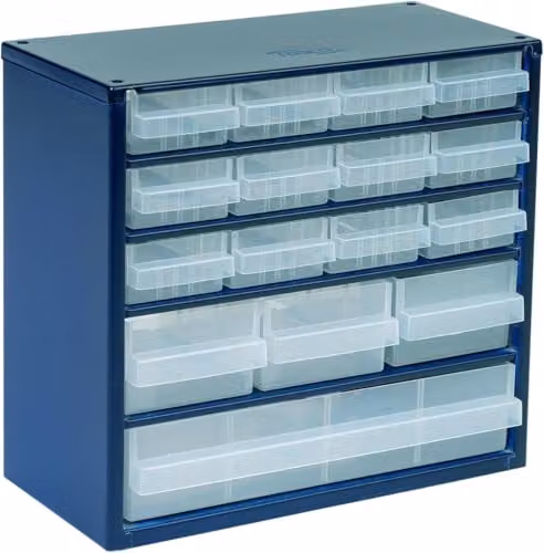 Raaco 16 Drawer Blue Enamelled Steel Metal Cabinet 616-123 – 1