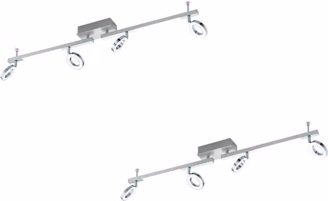 Loops 2 Pack Modern Aluminium Chrome LED Wall Spot Lights with 6 Satined Plastic Shades