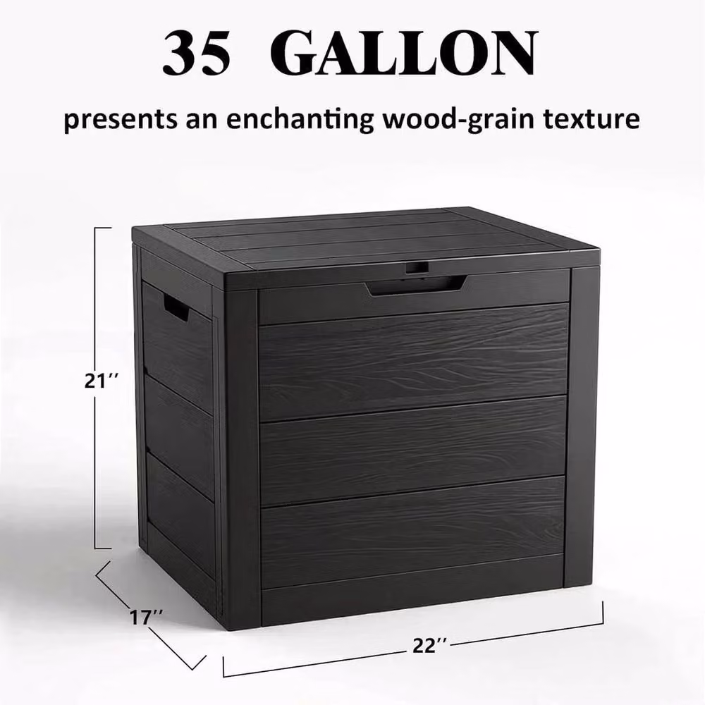 SPETLEK Black 35 Gallon Garden Tools Storage Box for Deck and Terrace, W/D/H: 50 x 50 x 50 cm – 2